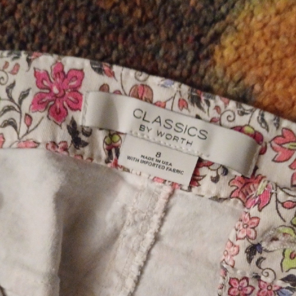 Classics By Worth Floral Patterned Pants Sz8